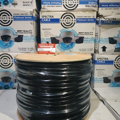 SPECTRA KABEL RG6 + 2C PLATINUM SERIES HITAM