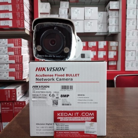 HIKVISION ACUSENSE FIXED BULLET NETWORK CAMERA DS-2CD2T86G2-ISU/SL 2.8mm